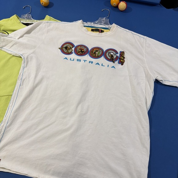 VTG COOGI Australia T-Shirt Men's 4XL Front Logo Neon Green / White - Lot Of (2) - Picture 6 of 13